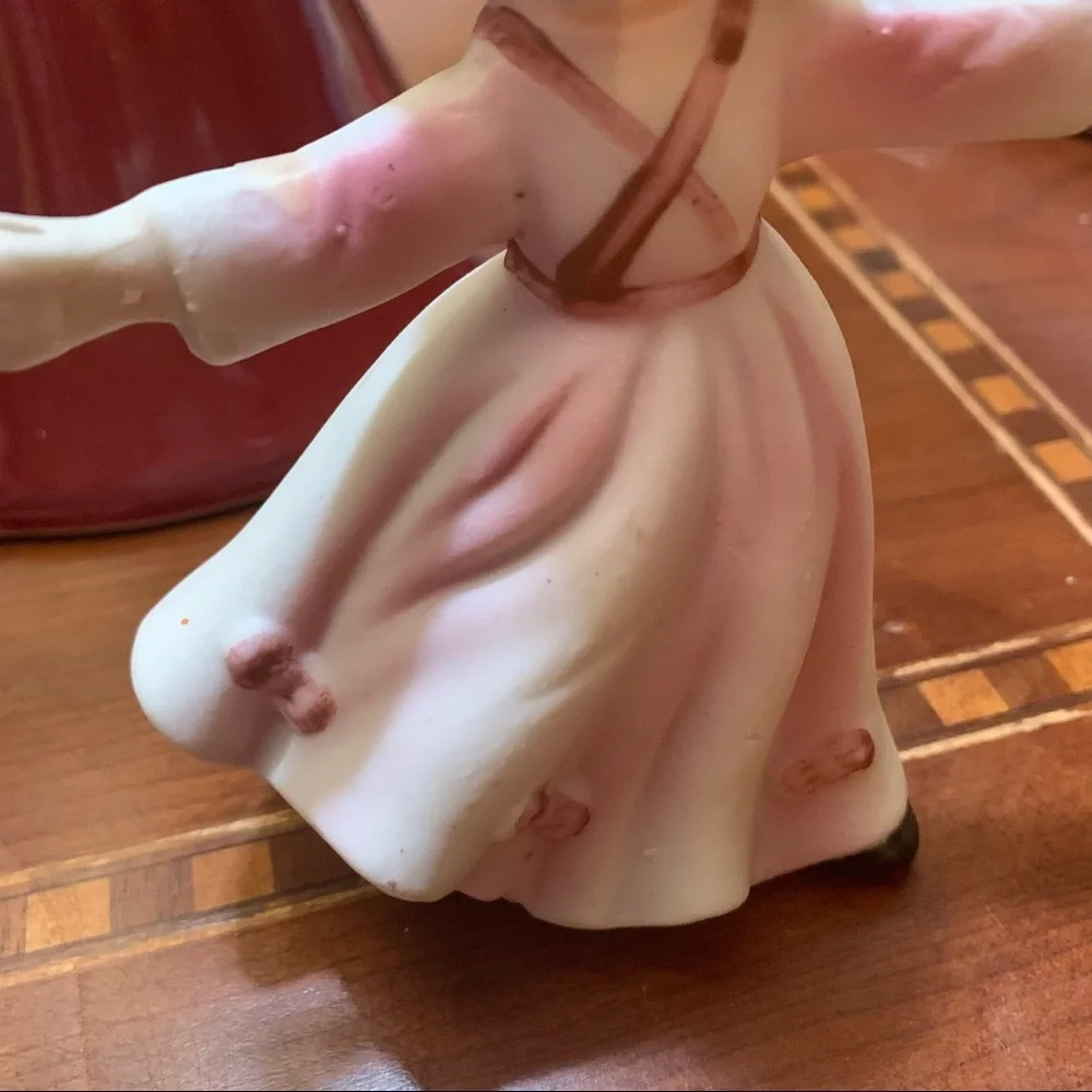 Vintage Pink Birthday Girl Candleholder Figurine